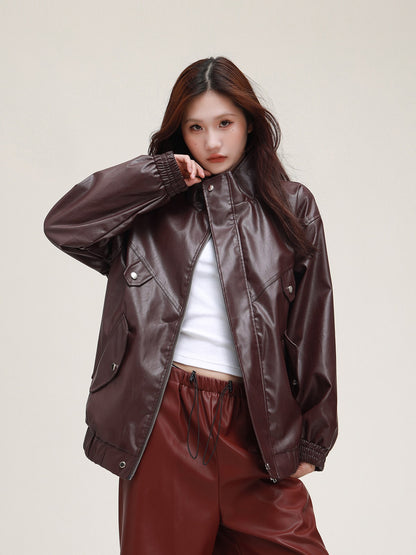 American Retro Loose Biker Lederjacke