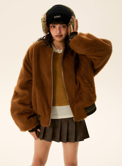 American retro woolen padded jacket