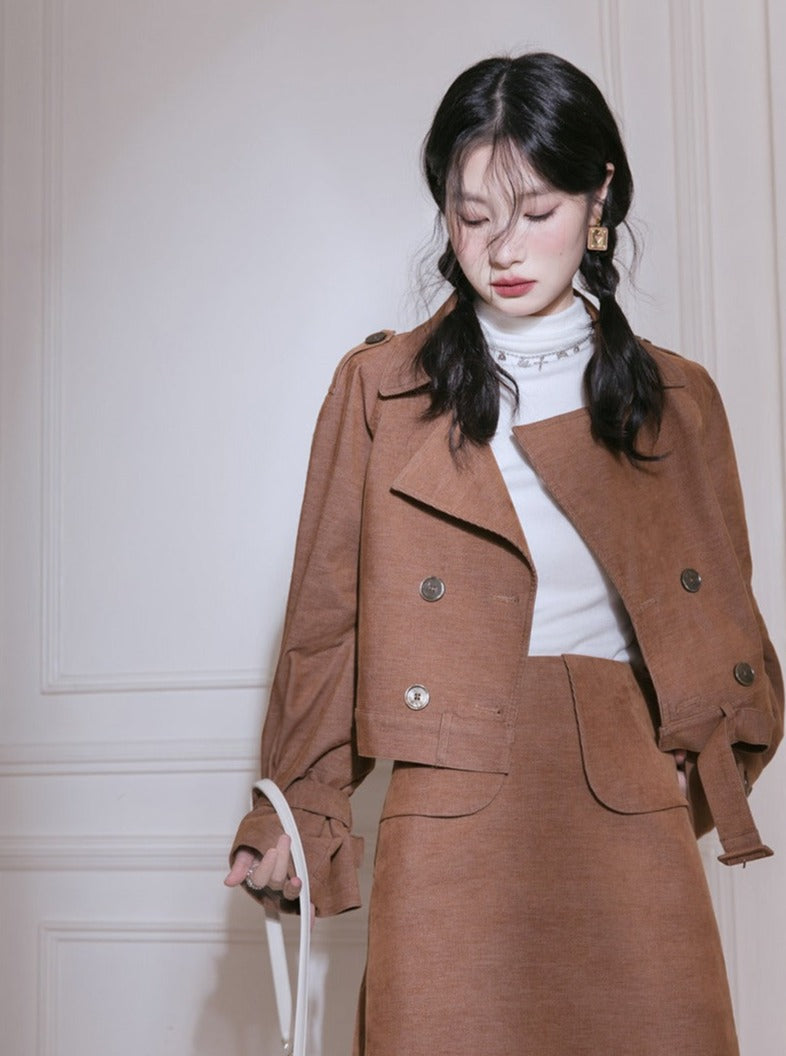 button trench jacket