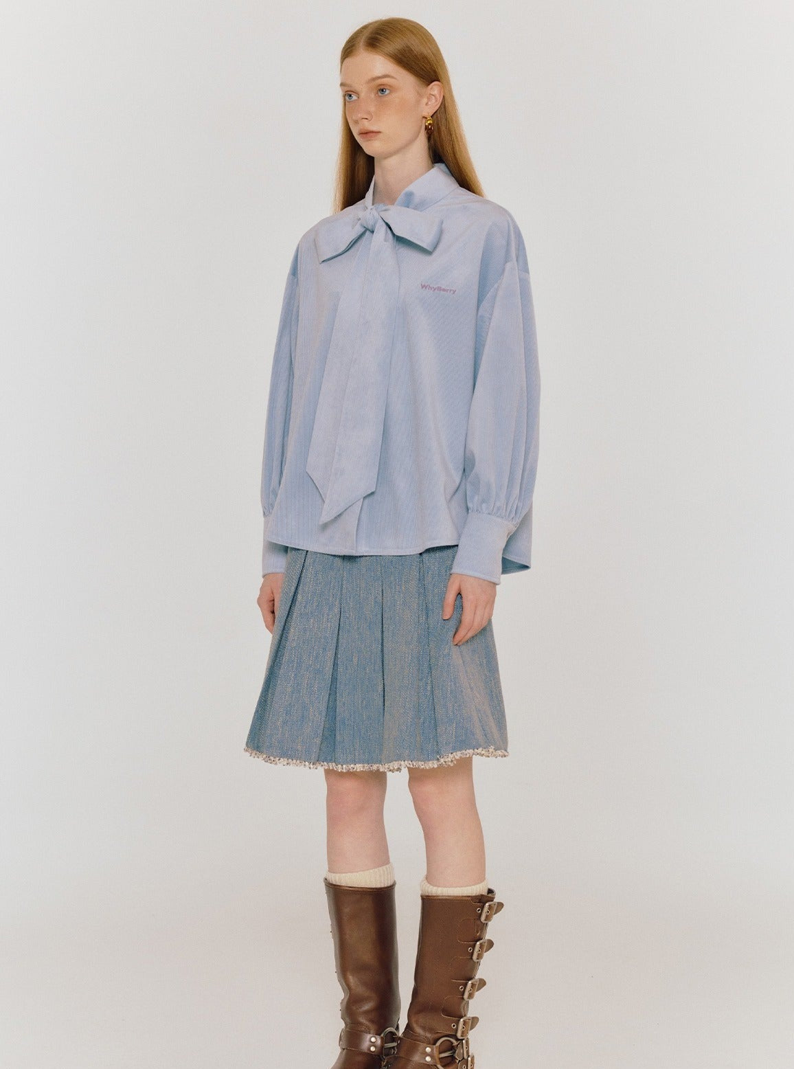 WhyBerry Blue Loose Shirt