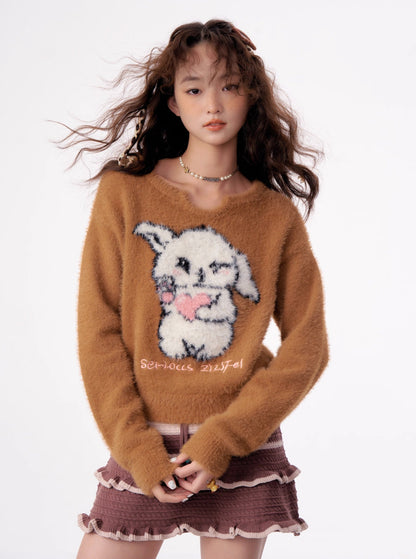 American rabbit warm pullover sweater