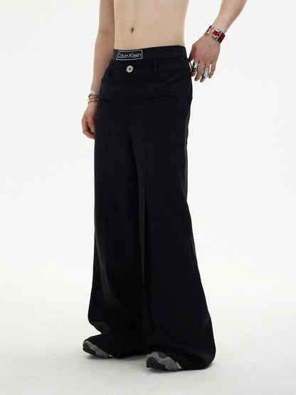 Loose straight wide-leg pants