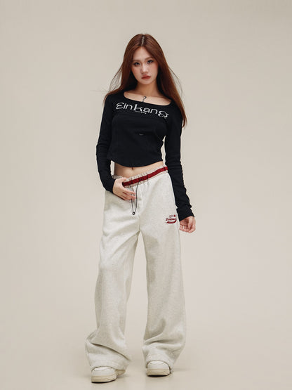 panelled waistband contrast sweat pants