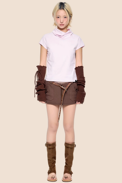 Retro High-Neck Summer Top