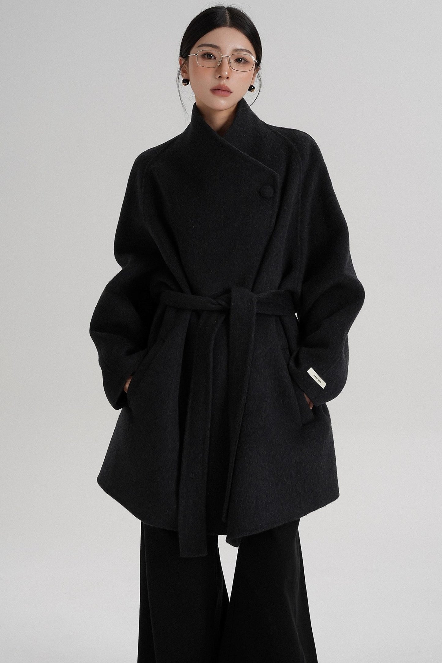 Cross-Body Wool Coat