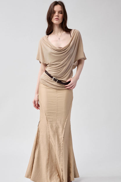 Waist Line Khaki Top