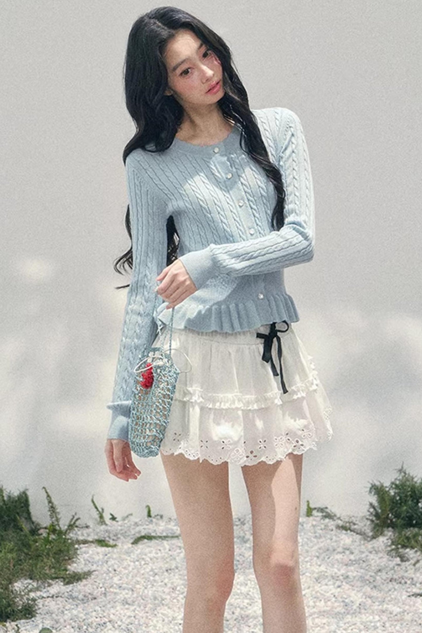 Pearl Soft Ode Ruffle Sweater