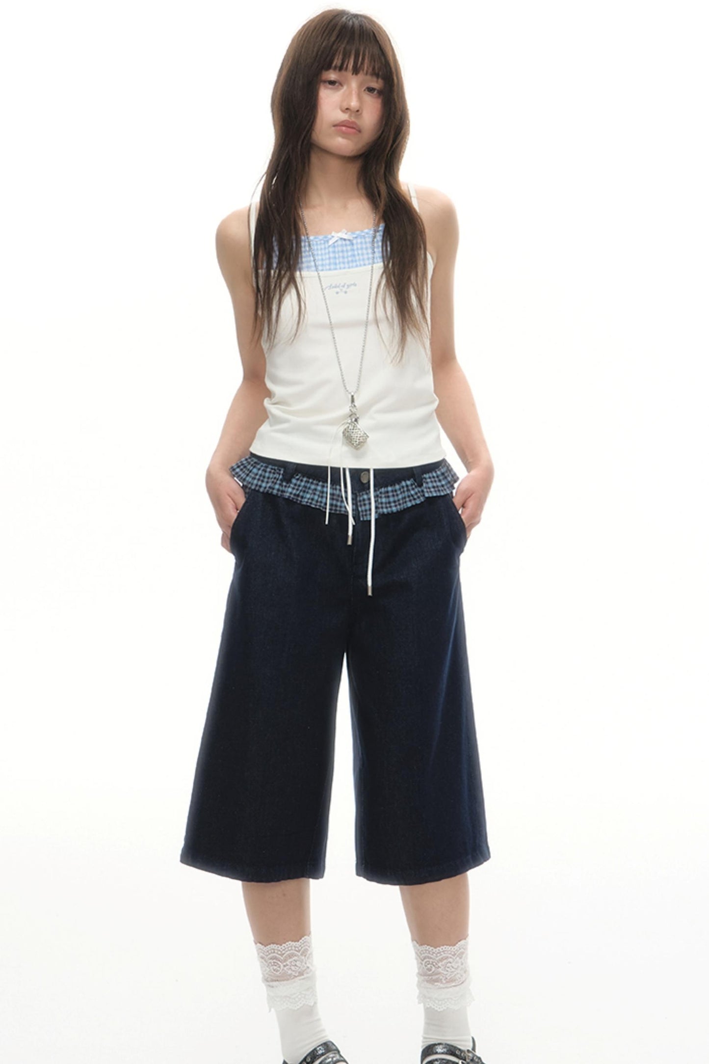 Faux Two-Strap Bow Tie Top