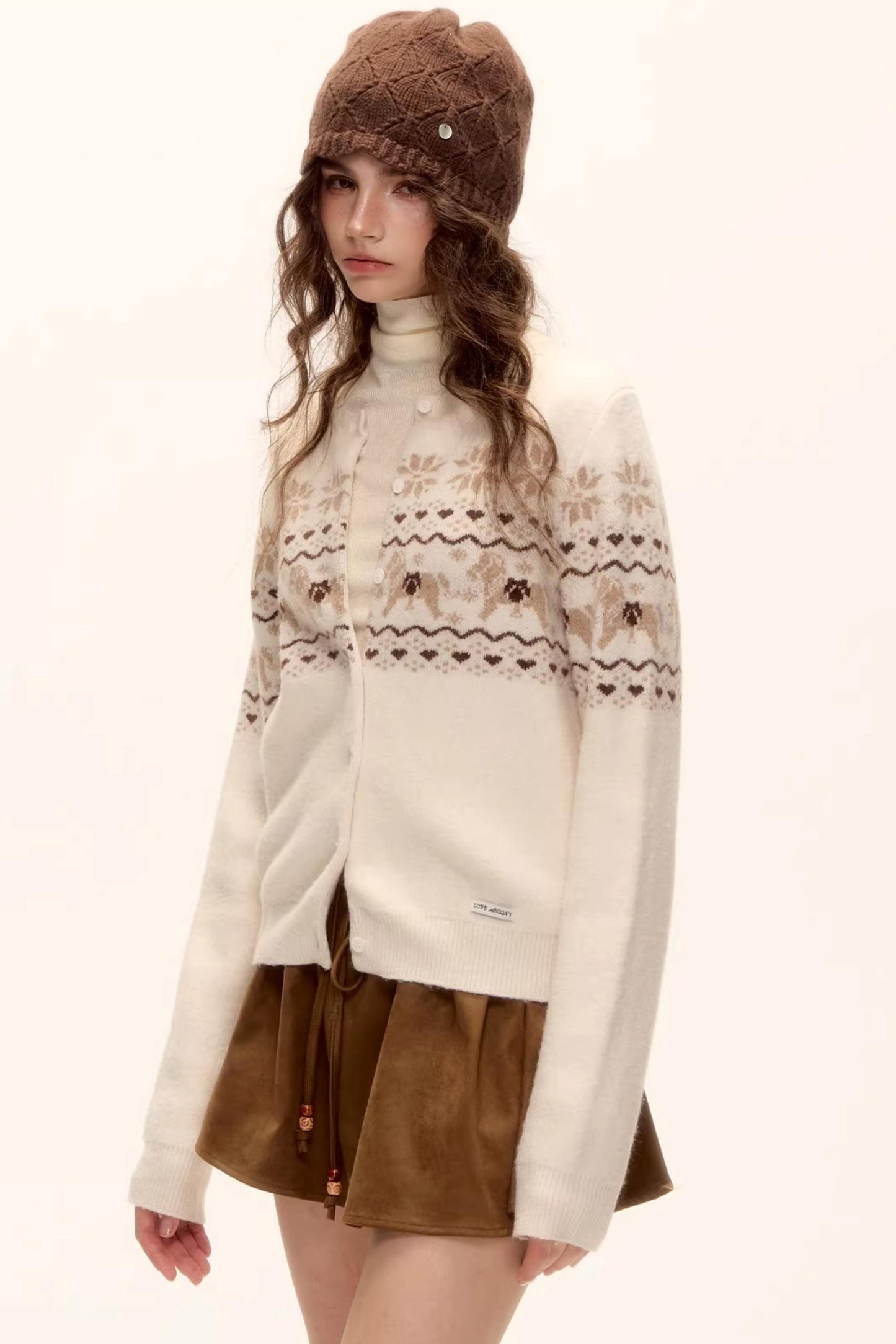 Jacquard Knit Cardigan Set