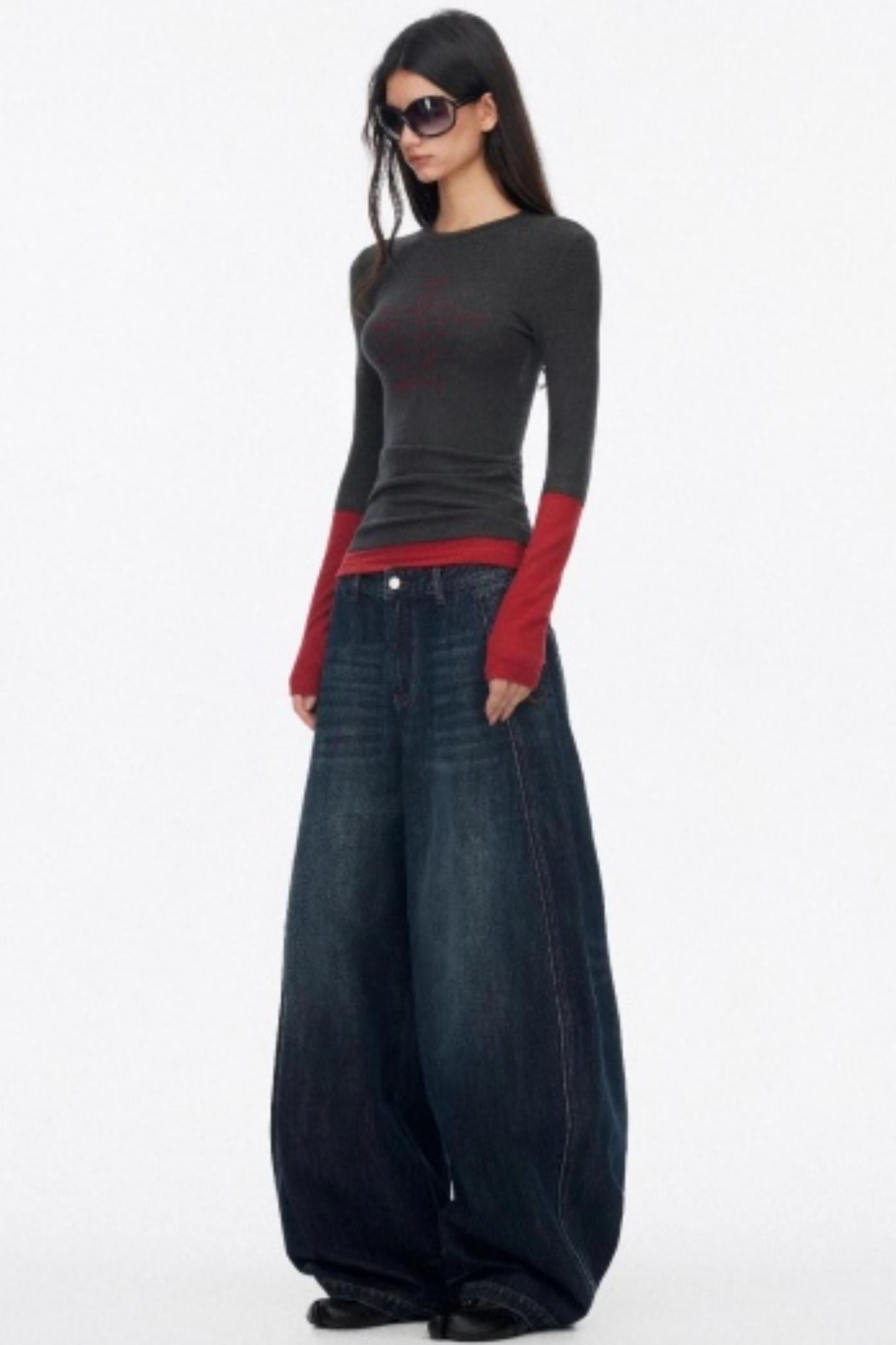 Layered Letter Print Top