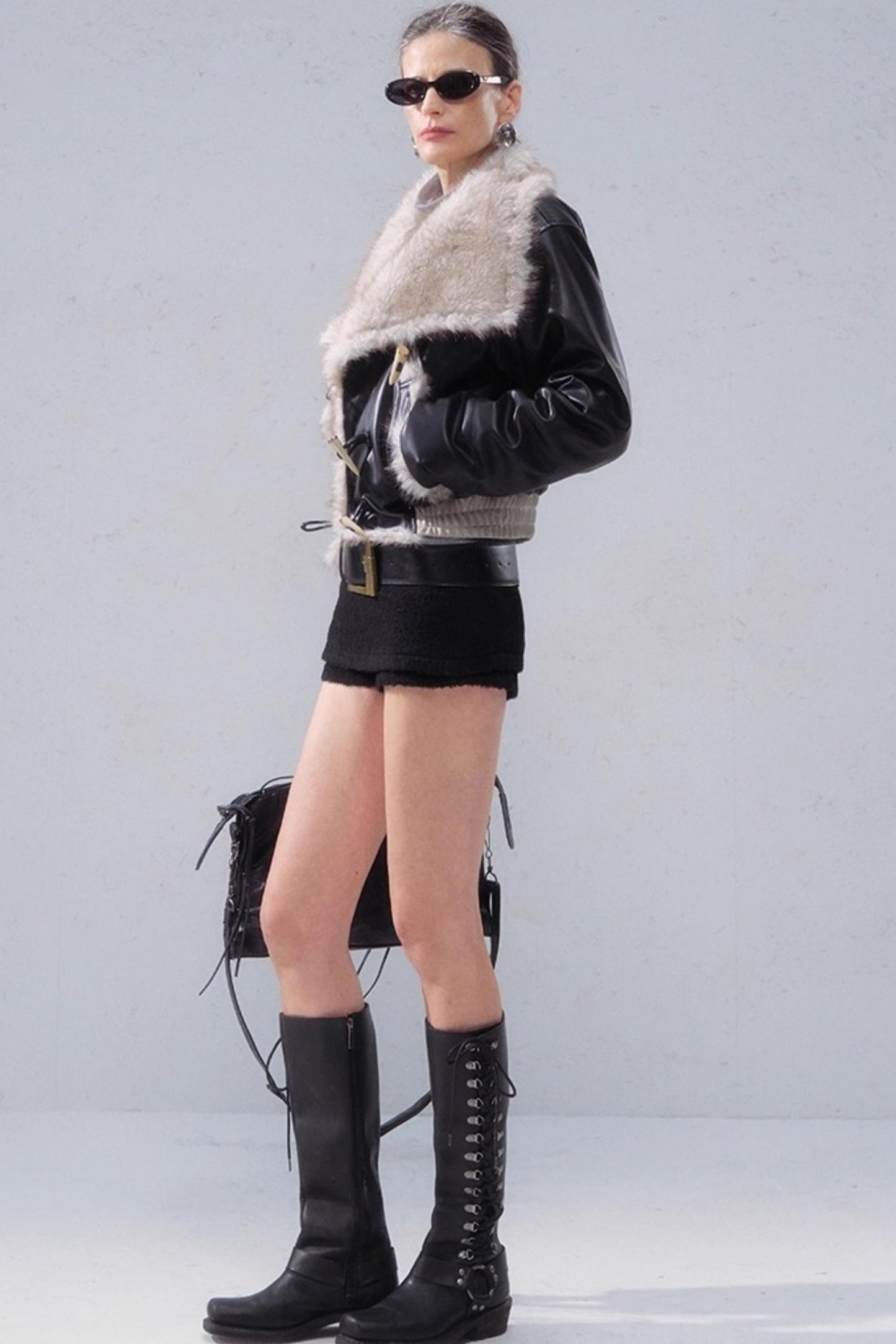 Vintage Leather Patchwork Jacket