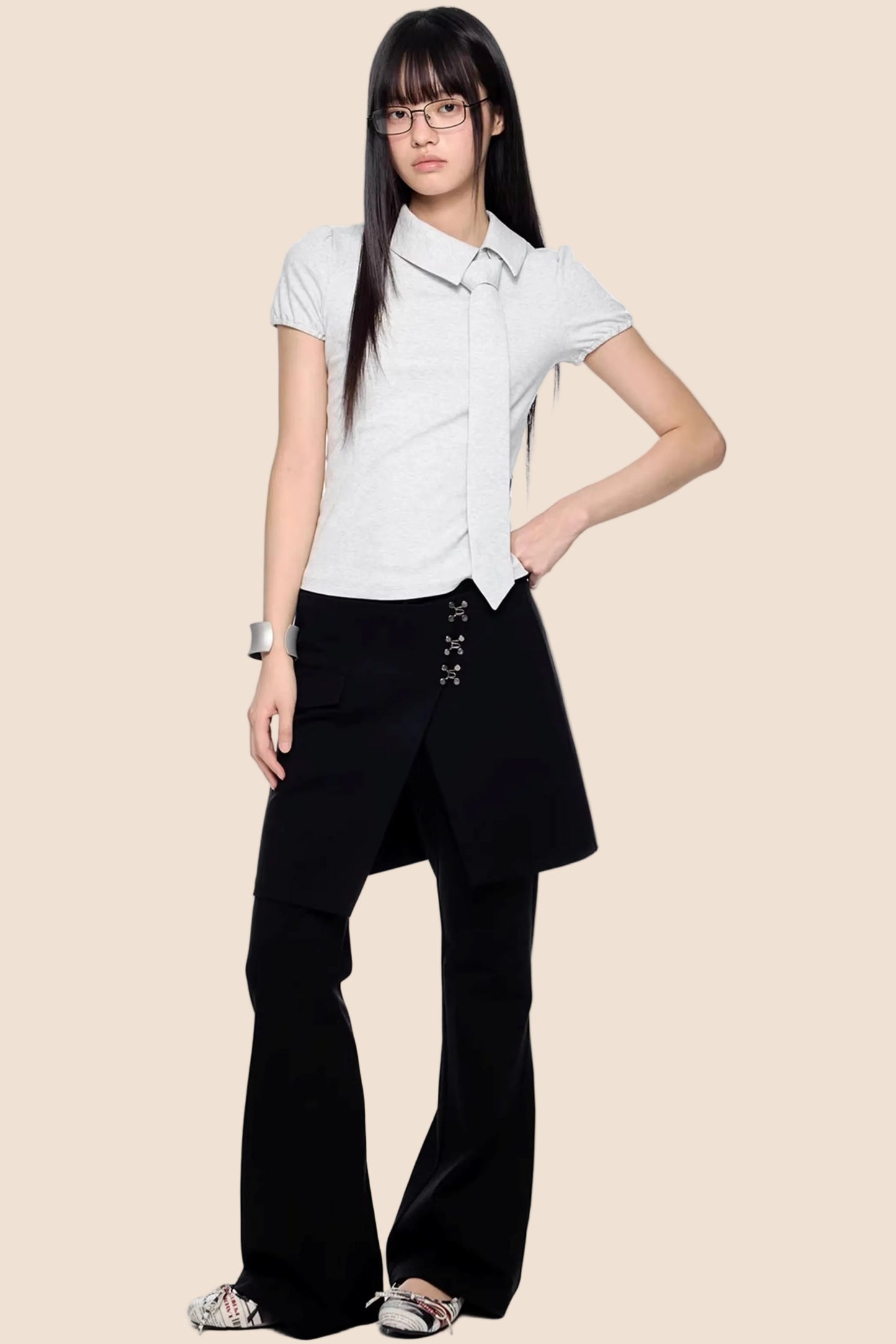 Diagonal Tie Knitted Top
