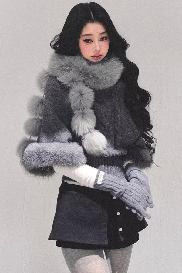 Faux Fox Fur Collar Scarf