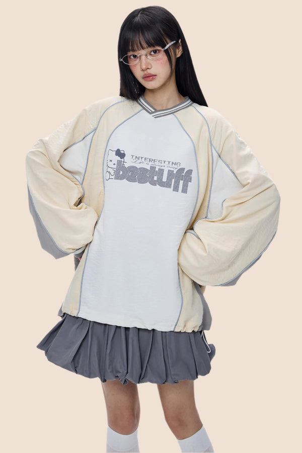 Monogram V-Neck Jersey Sweatshirt