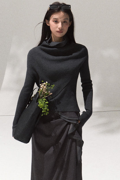 Green Oak Gray Pleated Skirt