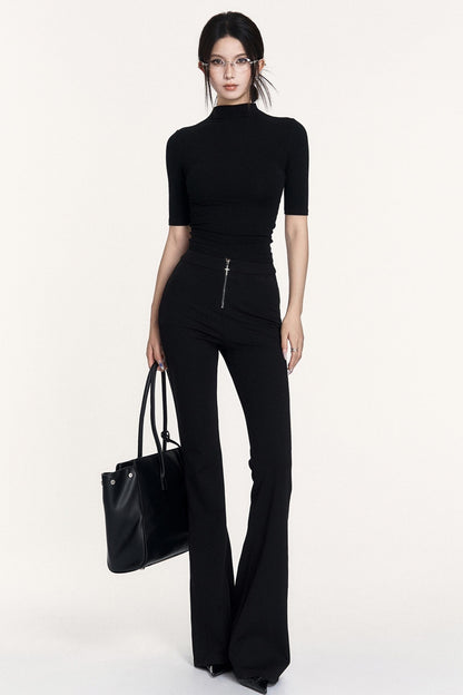 Black Small Turtleneck Top