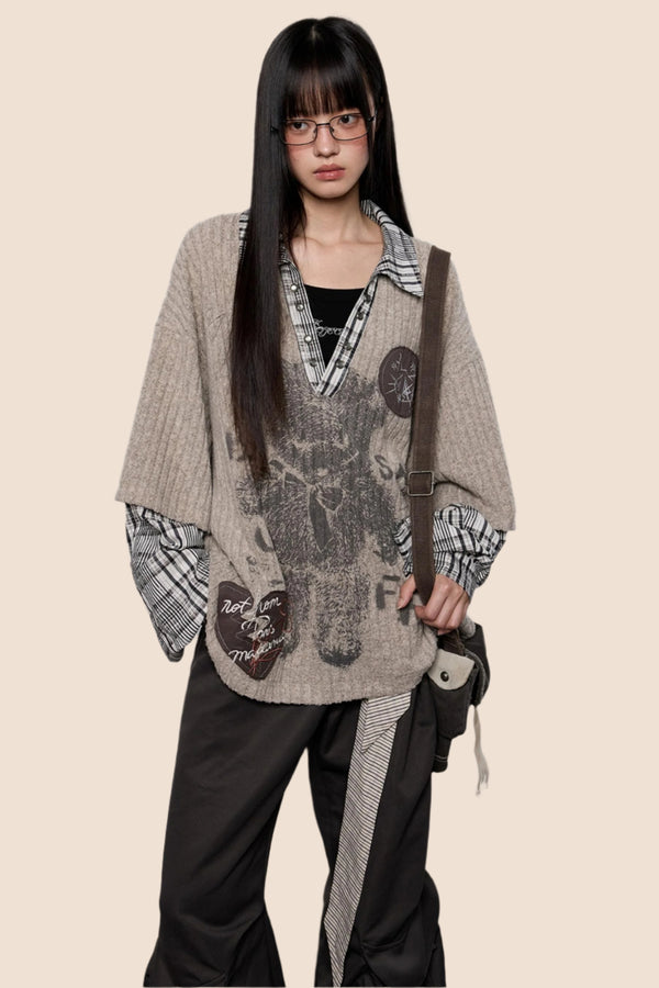 Graphic Knit Polo Shirt