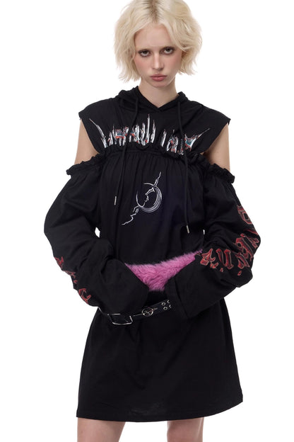 Electric Moon Off-Shoulder Dress