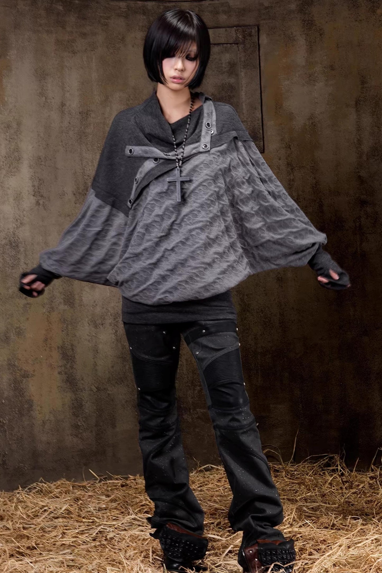 Stacked Collar Knit Top