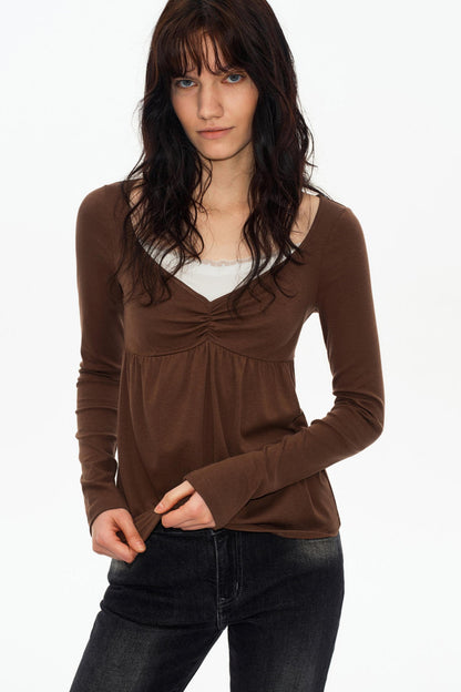 Lace Butterfly Collar Knit Top