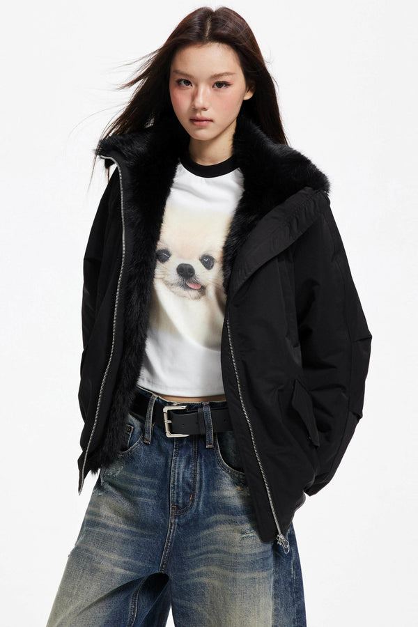Winter Plush Fur Down Jacket