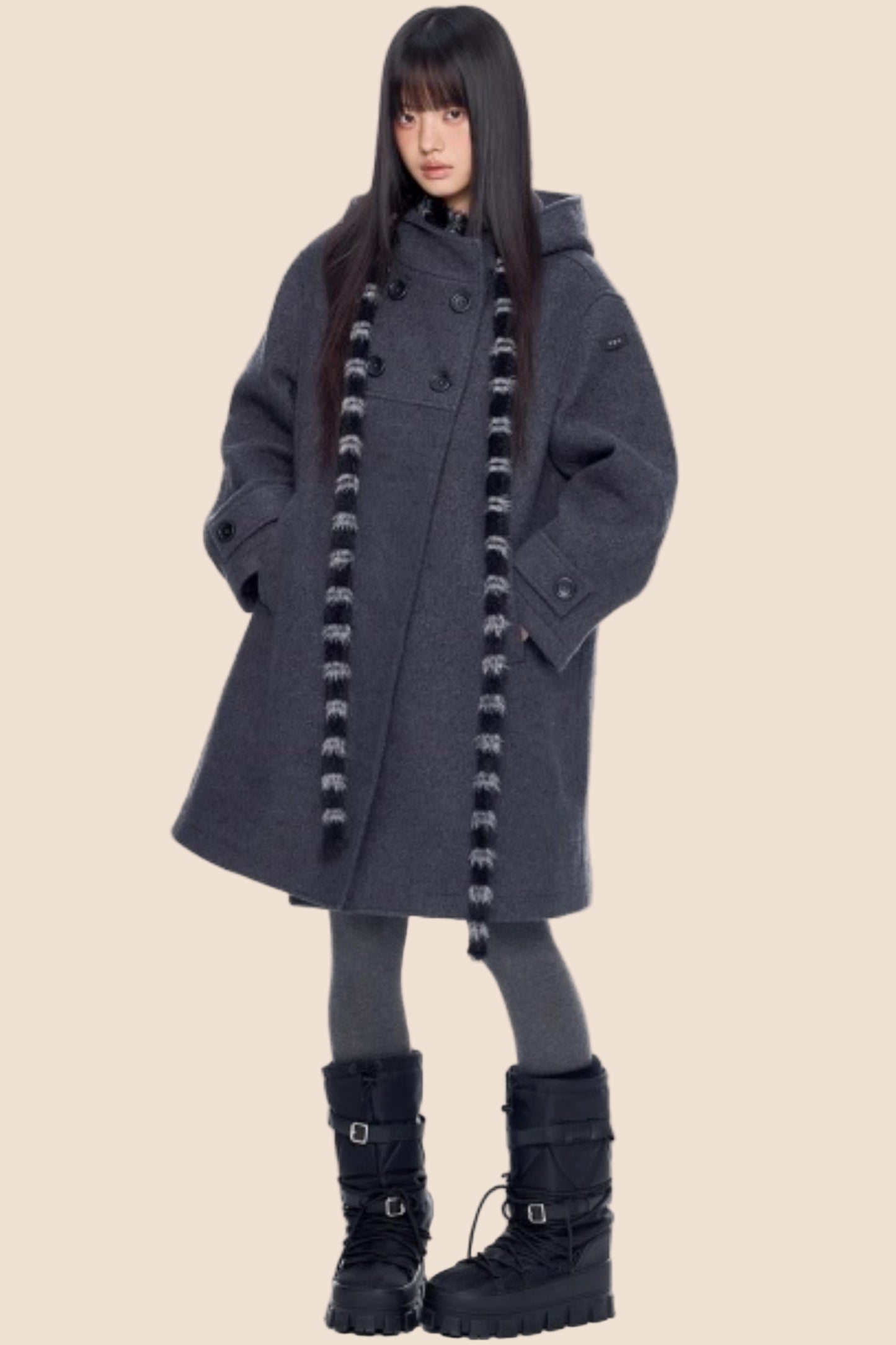 Retro Hooded Woolen Coat