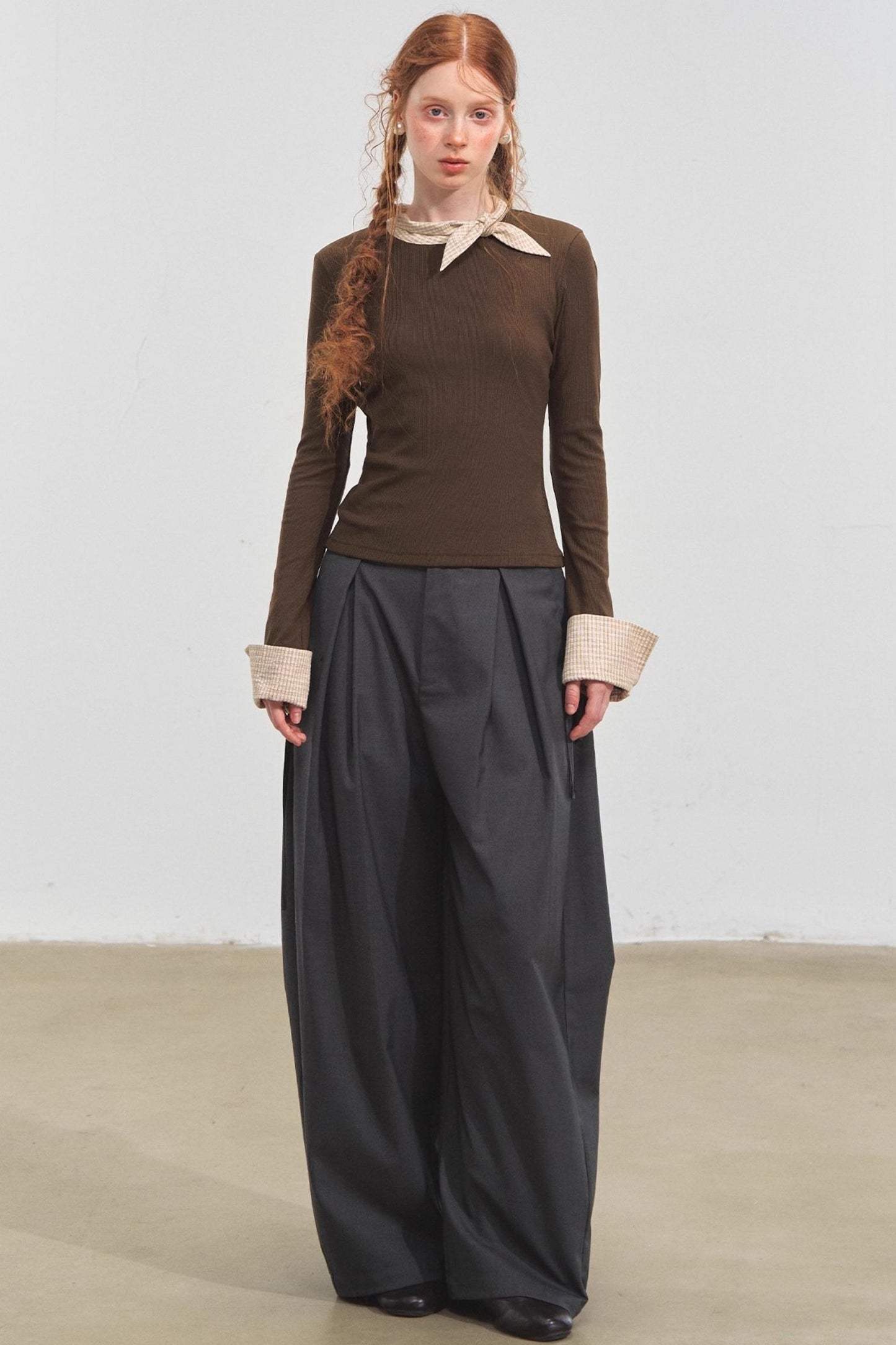 Bow Tie Slim Knit Top