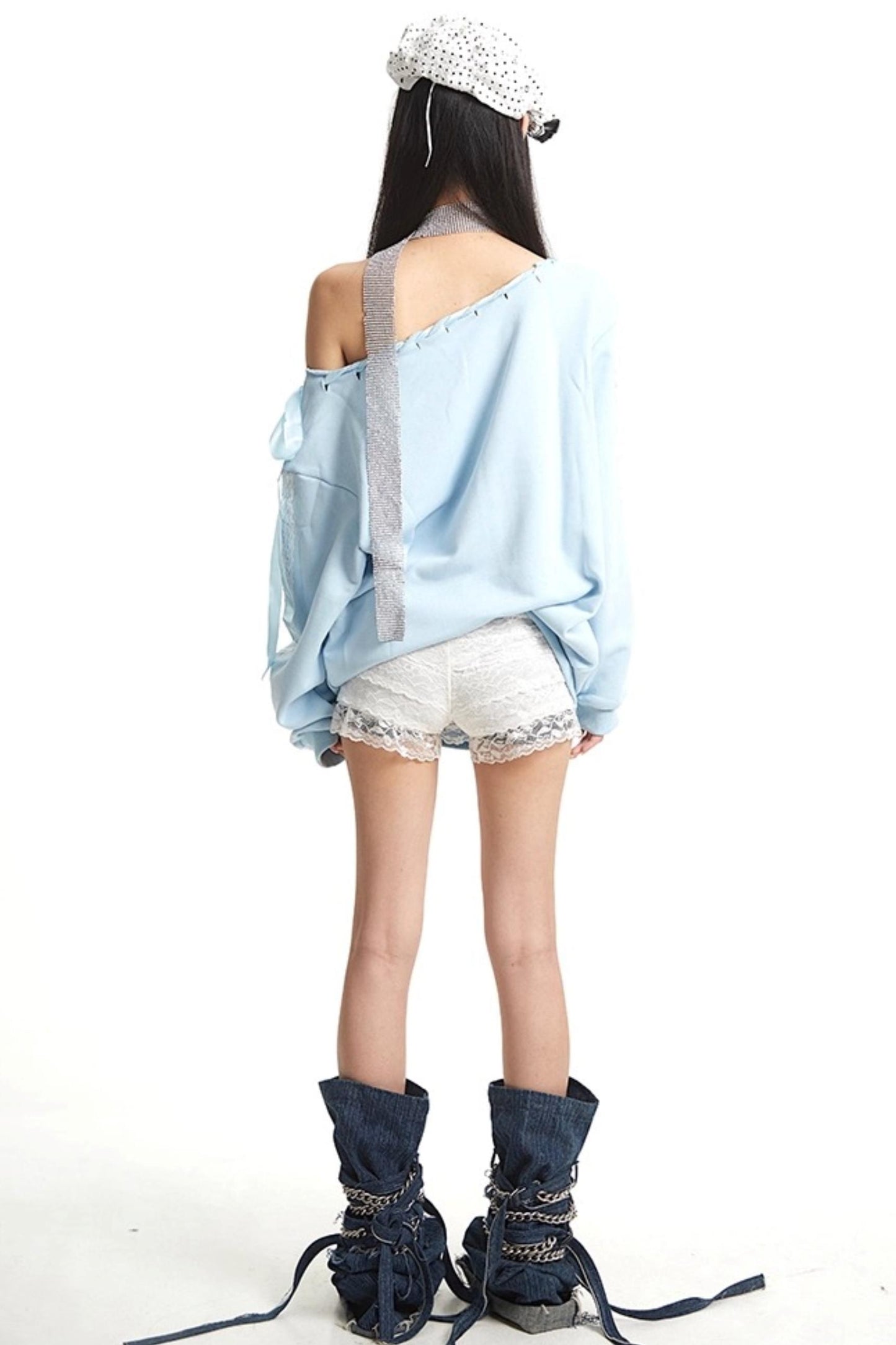 Slanted Shoulder Sweatshirt