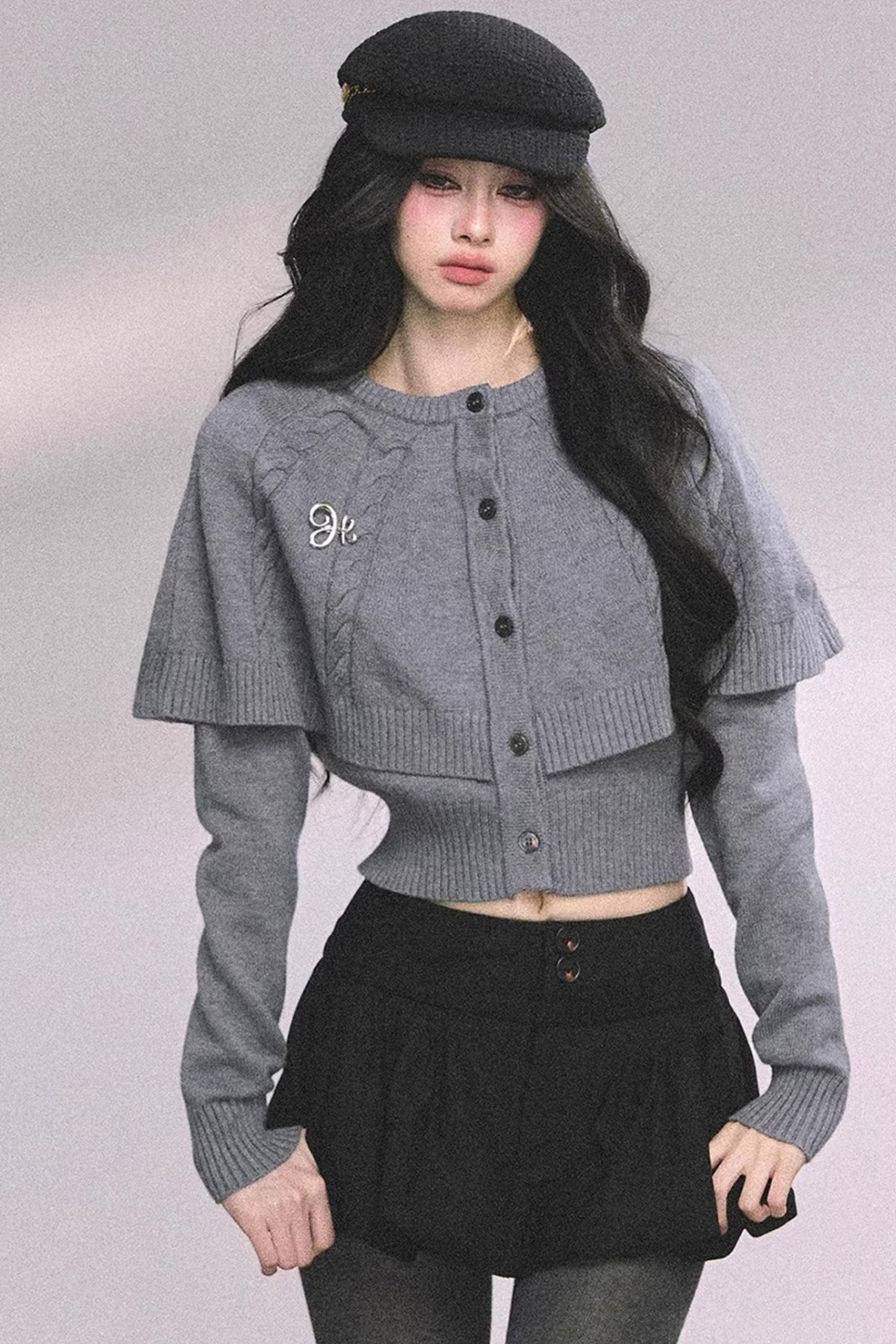 Cable Knit Cape Sweater