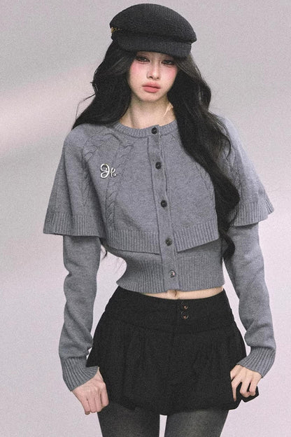 Cable Knit Cape Sweater