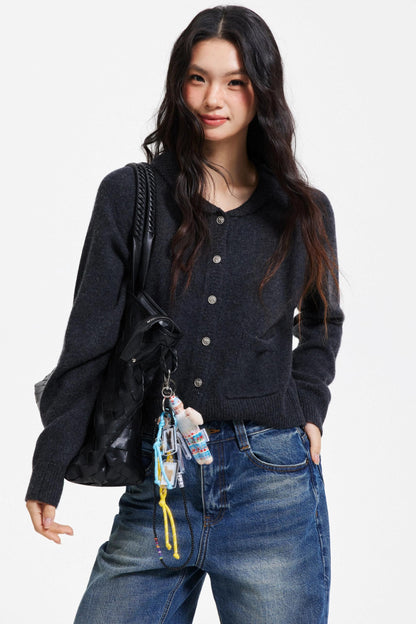 Pure Wool Raglan Cardigan