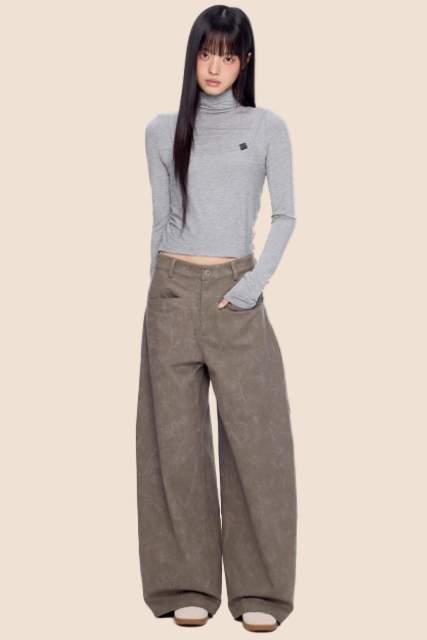 Retro Scimitar Wide-Leg Pants