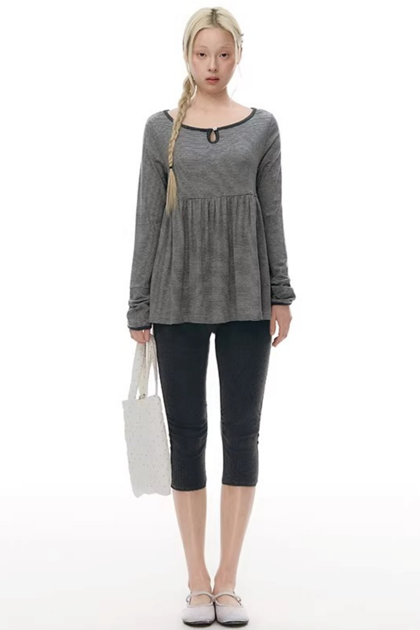 주름 크롭 스커트 셋업