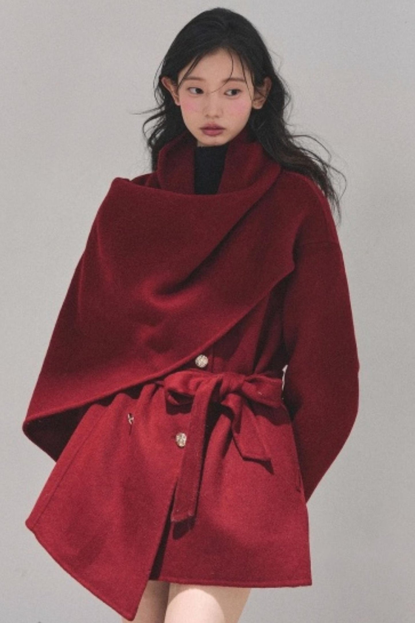 Winter Plaid Wool Coat