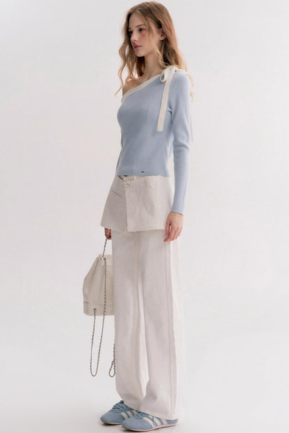 Lazy Casual Denim Skirt Pants