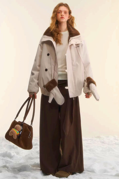 Retro Wide-Leg Tie-Up Pants