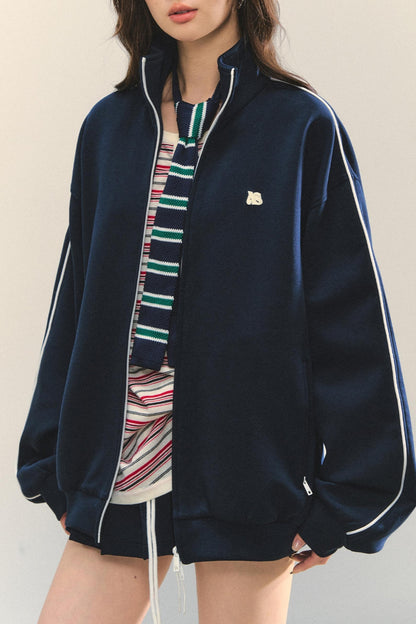 College Style Zipper Two-Piece Set-Up