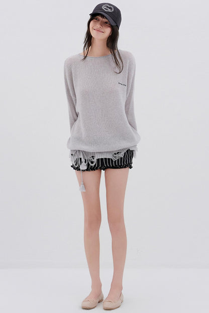 Glitter Wool Blend Knit Top