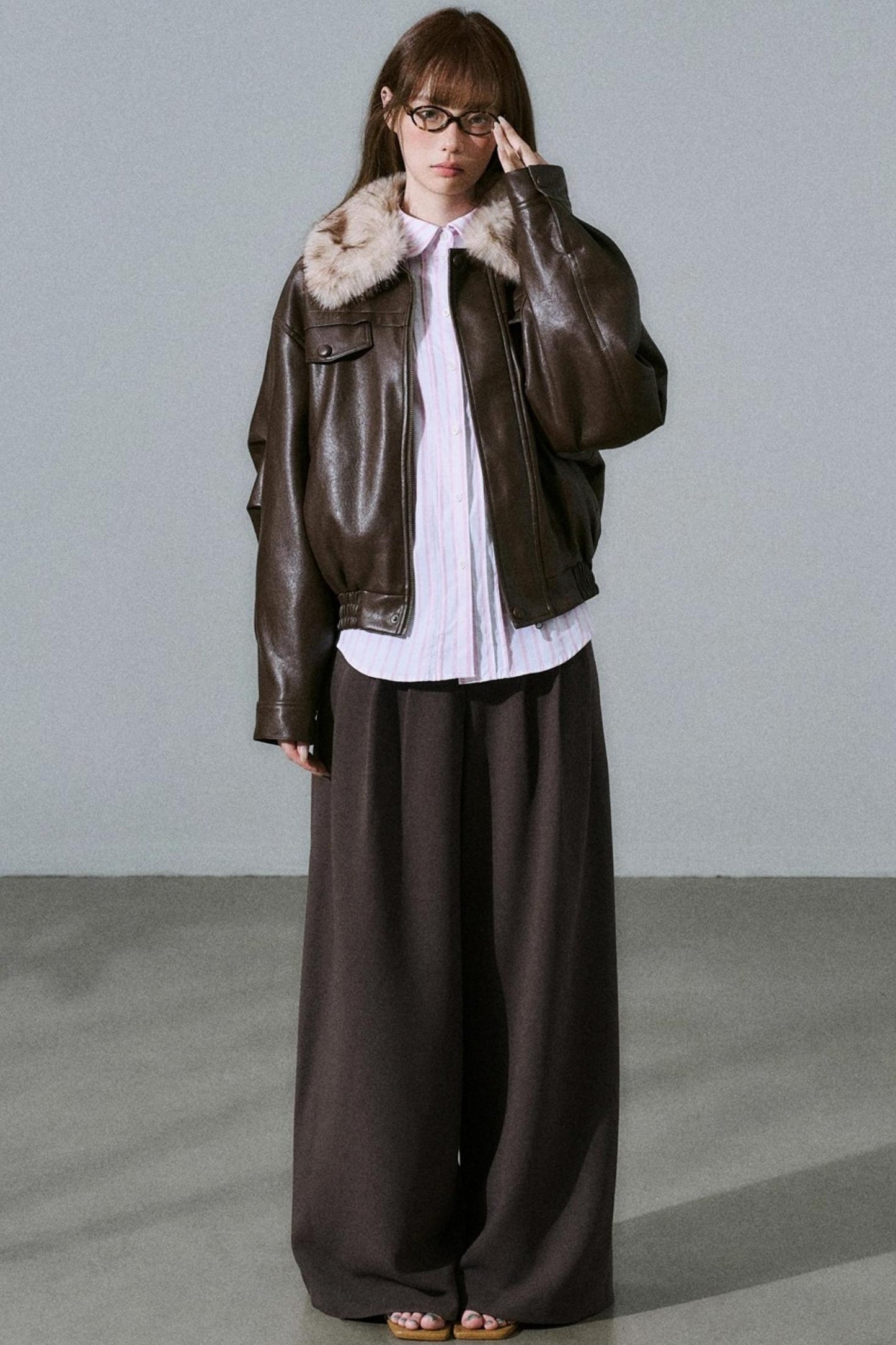 Lazy Silhouette Vintage Biker Jacket