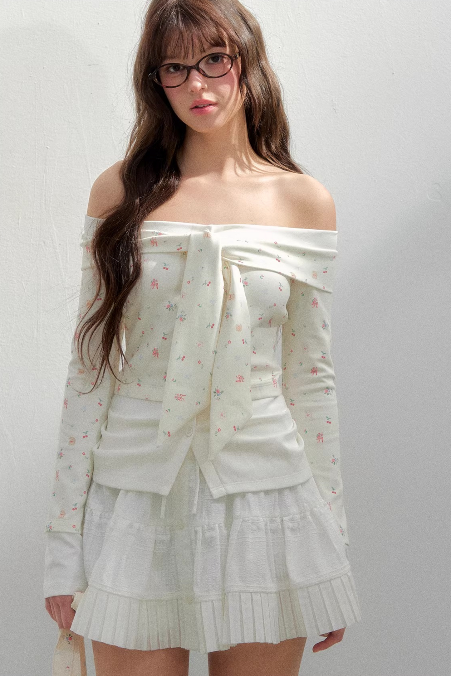 Bright Cherry Tie-Up Blouse