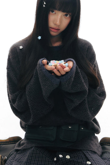 Embroidered Star Knit Sweater