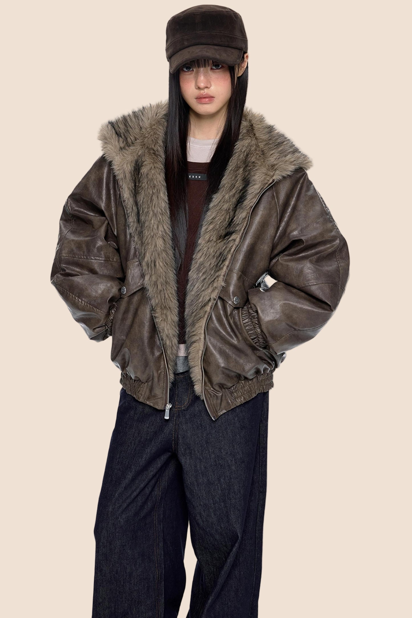 Vintage Fur Hooded Jacket