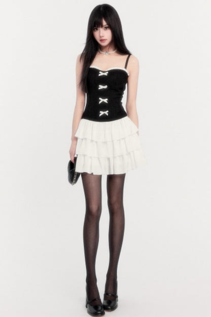 Retro Tweed Waist Jacket Dress Set-Up