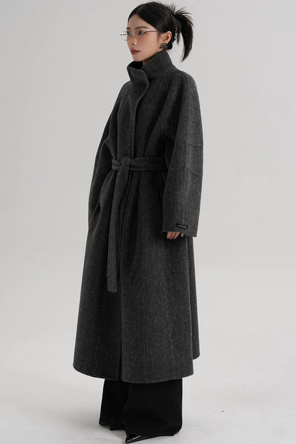Curved Wool Coat