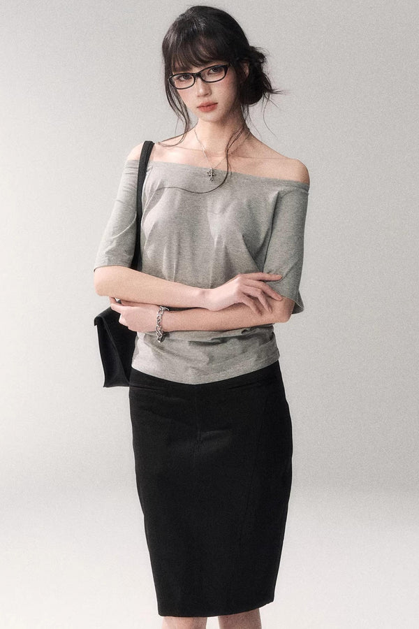 Off-Shoulder Stretchy Summer Top