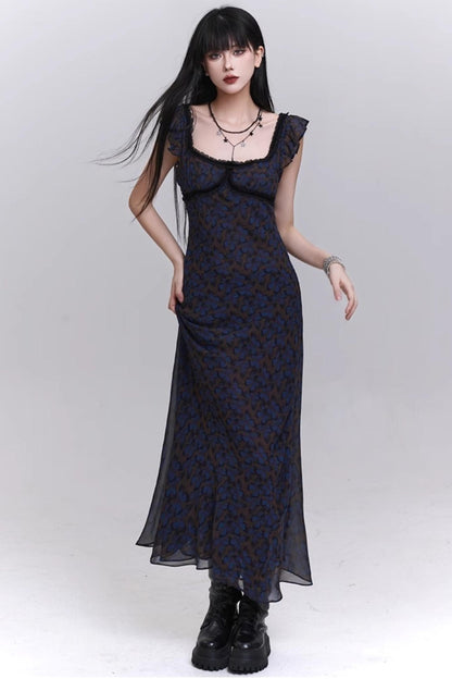 Butterfly Floral Halter Dress