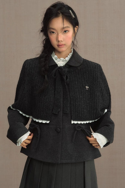 Fake Two-Piece Bow Lace-Up Shirt Dress