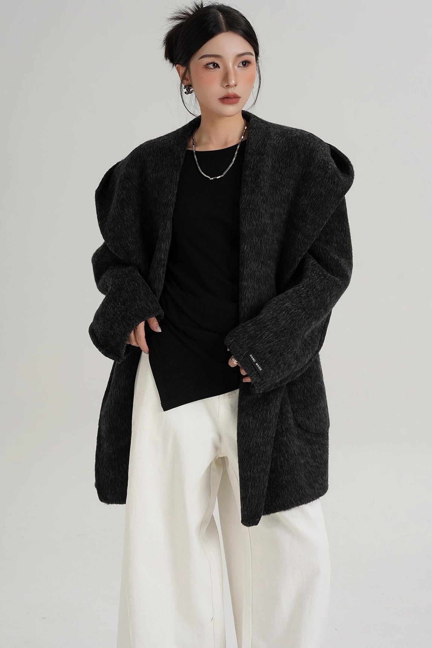 Autumn Hooded Woolen Coat