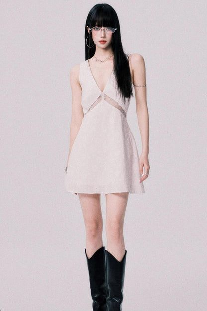 Lace Patchwork V-Neck Summer Dress