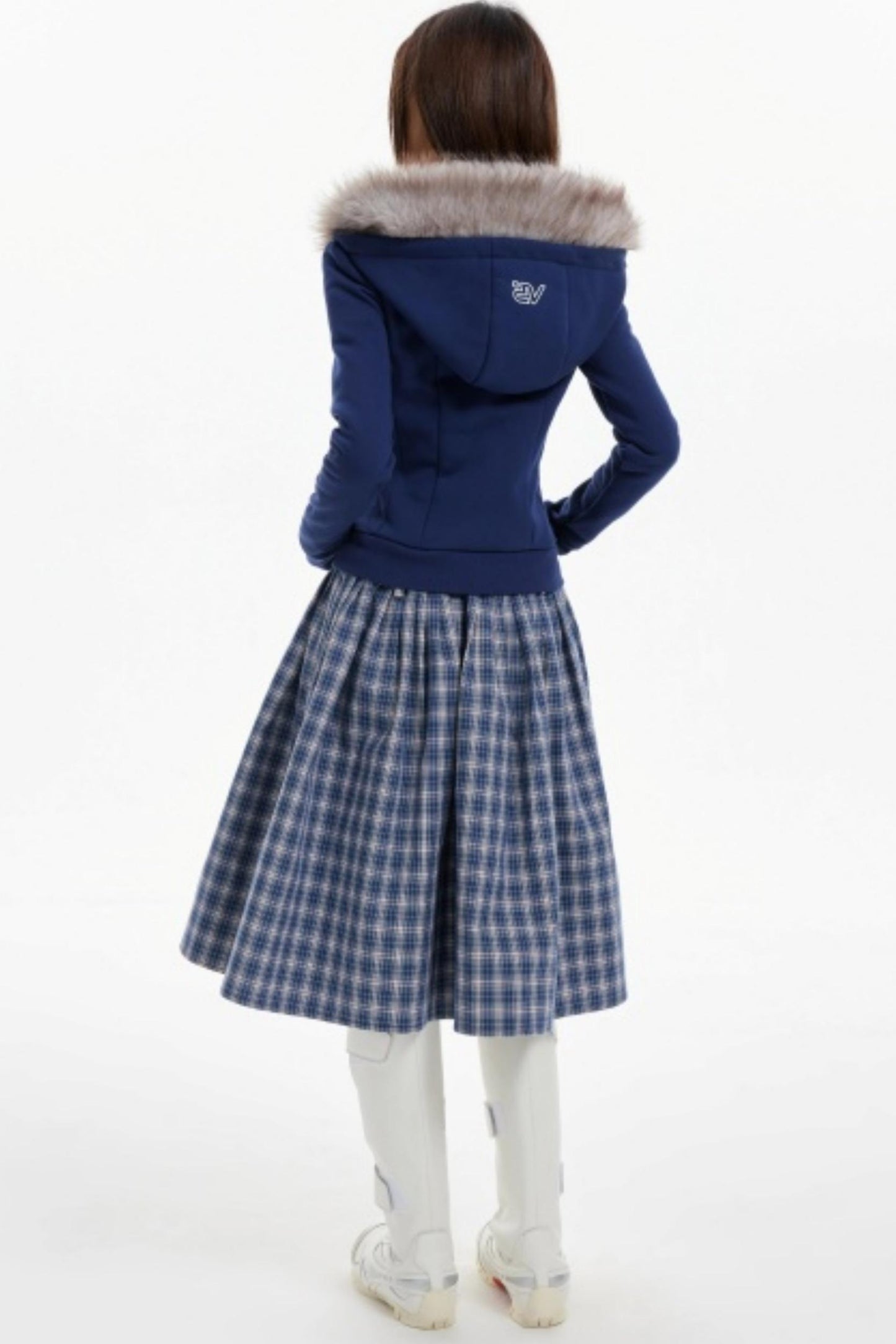 Fur Collar Slim Cotton Hooded Jacket